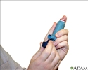 right hand presentation -                          Metered dose inhaler use - Series - step one